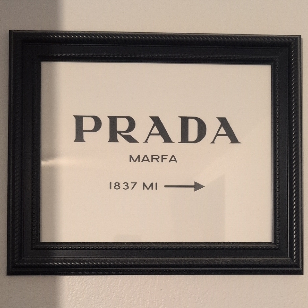 Authentic Prada Marfa Black & White Framed Print‎ Wall Art
